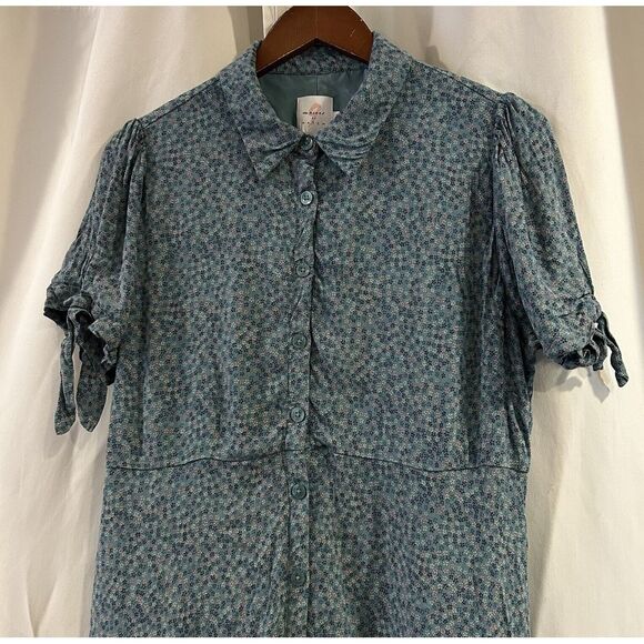 The Nines by Hatch Blue Floral Print Maternity‎ Midi Dress Size XL - Picture 2 of 5